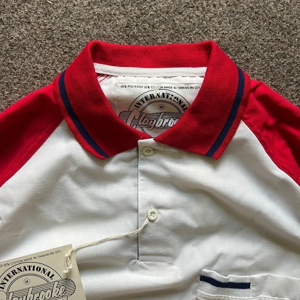 Vintage Claybrooke Colorblock Raglan‎ Short Sleeve Retro Golf Polo Shirt Men’s M_4